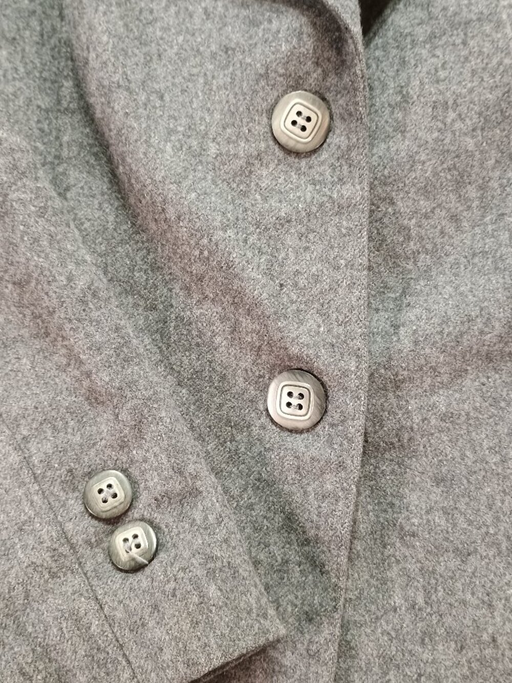 Gray Wool Blend Tailored Blazer Jacket Patch Pockets Medium, vintage old money - Picture 3 of 9